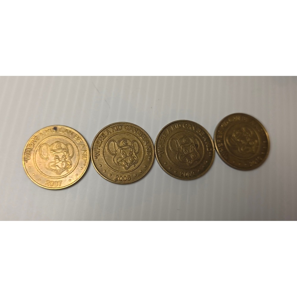 Chuck E Cheese Arcade Tokens 2007 2008 2009 2010 Consecutive Year Lot